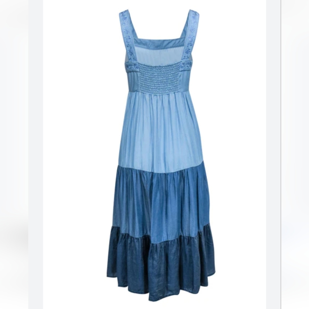 Kate Spade Broome Street Smocked Tiered Sleeveless Midi Cottagecore Dress - Picture 2 of 7